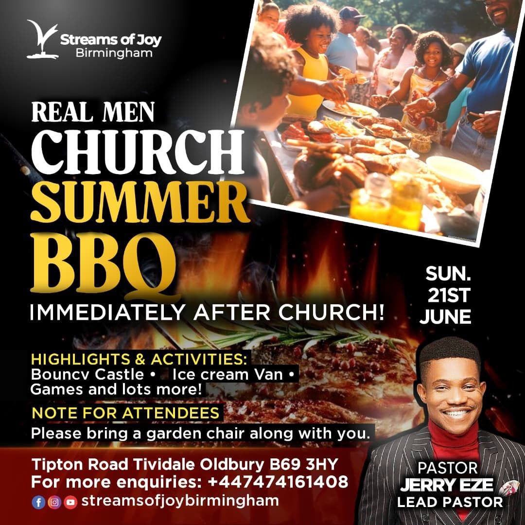 Real Men Church Summer BBQ flyer