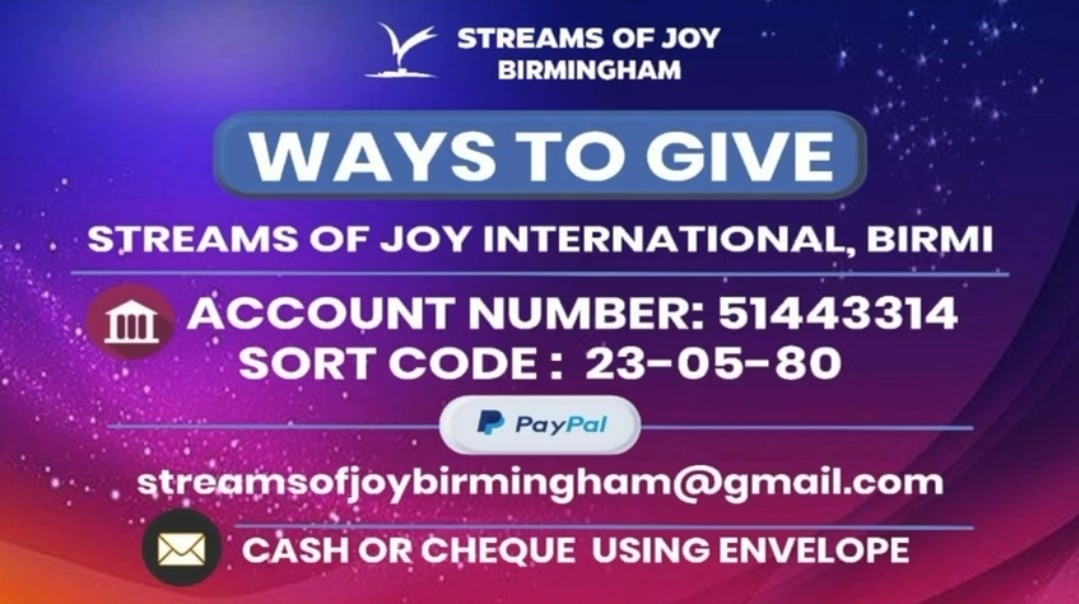 Streams of Joy Birmingham ways to give banner